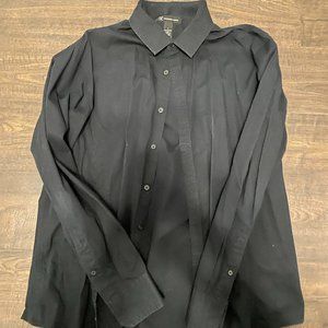 INC MENS BLACK DRESS SHIRT LARGE